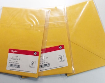 15 yellow envelopes, envelopes, envelope, original packaging Rayher C6, envelope