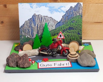 Motorrad Personalisierbare 3D Karte Geldgeschenk Gutschein Vatertag Ruhestand Männer Geschenk, Kleinigkeiten von NB