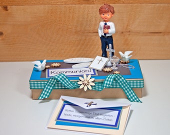 Money gift for communion confirmation voucher confirmation boy customizable church give away money gift box, little things from NB