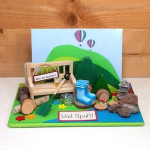Contant geld cadeau tuin pensioen personaliseerbare voucher 3D-kaart tuinvoucher oma opa, kleine dingen van NB, ART. 25