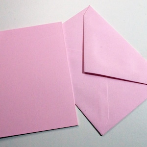 10 kleine rosa Klappkarten mit Umschlägen Mini-Doppelkarte mit Kuvert Umschlag und Karte, ART. 64