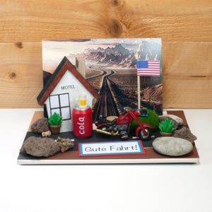 Amerika motorfiets cadeaubon met personaliseerbare 3D kaart van de VS, cadeau voor mannen, kleine dingen van NB, ART. 41