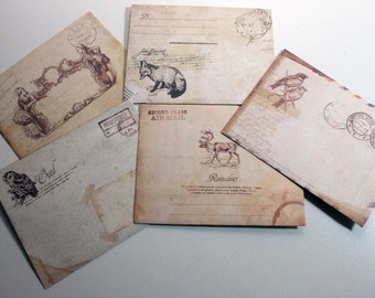 5 kleine Umschläge mit Muster, Vintage, Kuvert, ca. 96 X 73 mm, Bastelmateriel, Papier Umschläge, Kleinigkeiten von NB