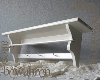 Original shabby chic towel holder in white