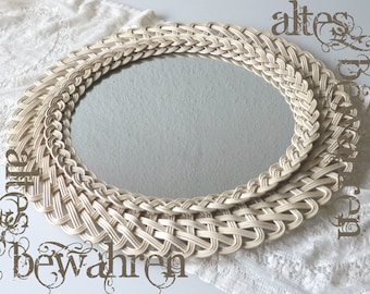 Boho wall mirror made of rattan