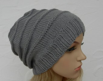 Beanie, kiesel, grau, Polyacryl - weich