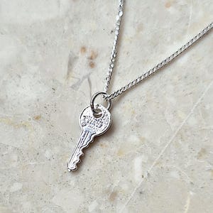 KEY necklace, Door Key Charm - sterling silver, 24K gold, 18K rose gold