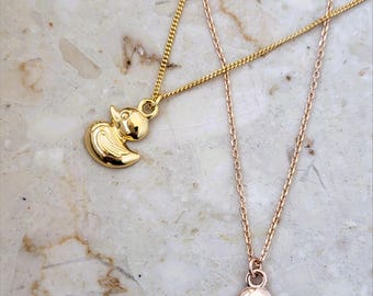 DUCK necklace, Rubber Duck, Rubber duck necklace, Rose gold necklace, duck pentant, sterling silver necklace, 24k gold necklace,