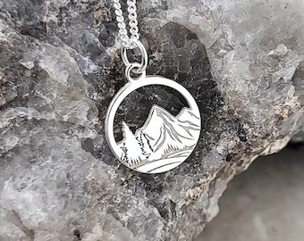 MOUNTAINS mens necklace  sterling silver, 24K gold
