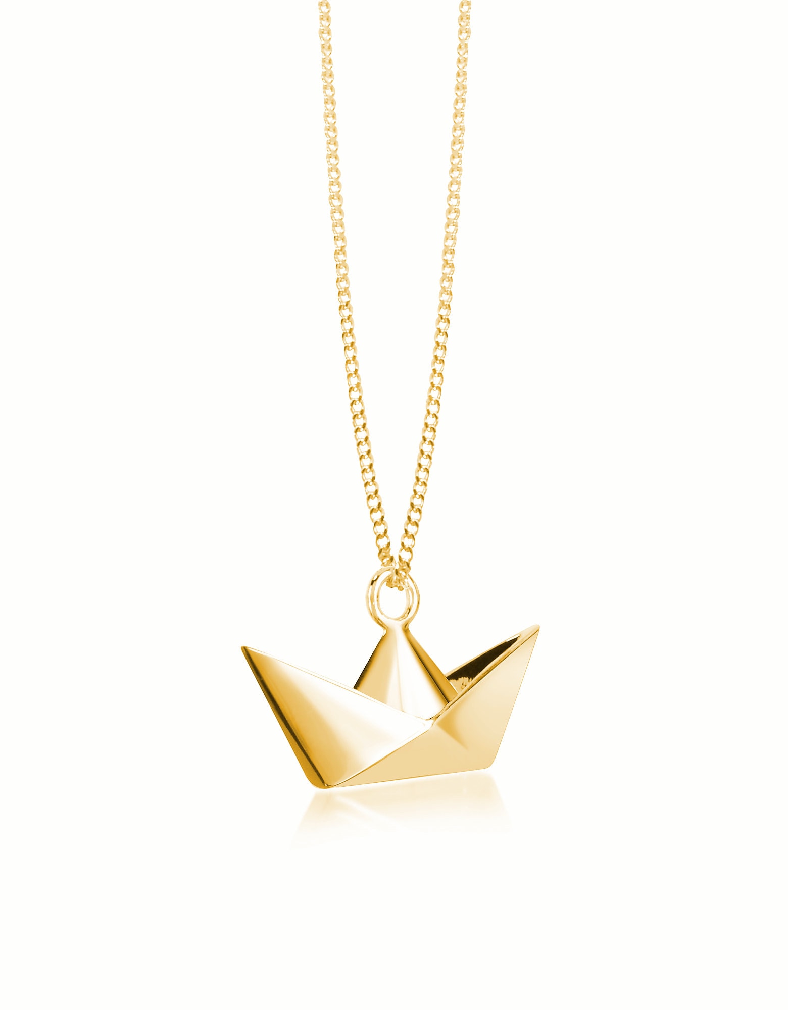 PAPER SHIP origami necklace, paper boat necklace, rose gold, gold, sterling silver