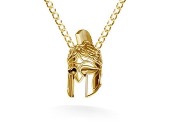 WARRIOR necklace, Gladiator, Spartan helmet , Knight necklace, sterling silver necklace, rose gold necklace, 24 kt gold, Gladiator necklace