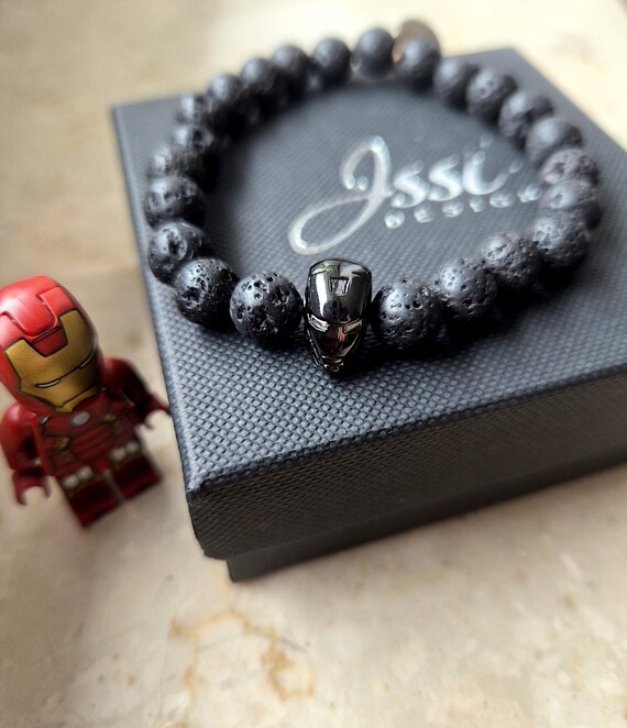 アイアンマン メンズブレスレット - ブラック - Etsy 日本