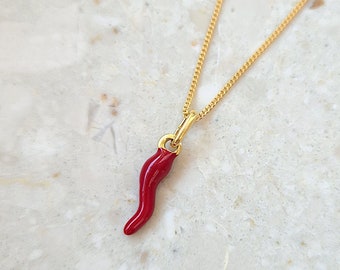 CHILLI-  necklace sterling silver 24K gold plated