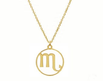 Collana SEGNO ZODIACALE - SCORPIONE - argento sterling, placcato oro 24K