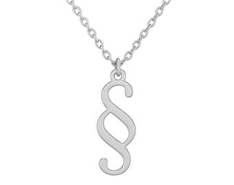Paragraph Necklace Lawyer – 925 Silver / 24K Gold / Rose Gold – Minimalist Legal Jewelry