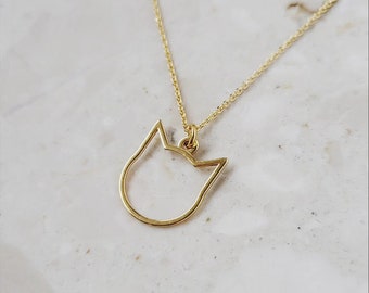 CAT necklace- silver, rose gold, 24K gold