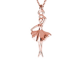 DANCER necklace , balerina charm, dancing girl