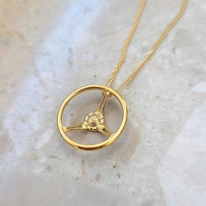 STEERING WHEEL necklace-  sterling silver, gold, rose gold