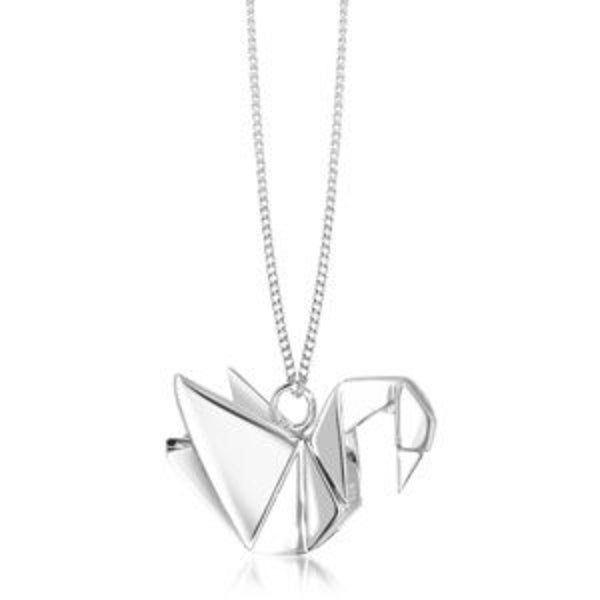 Collier origami CYGNE - argent/or/or rose