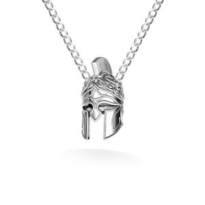 GLADIATOR necklace, warrior, Spartan helmet , Knight necklace, sterling silver necklace, 18K rose gold necklace, 24 kt gold