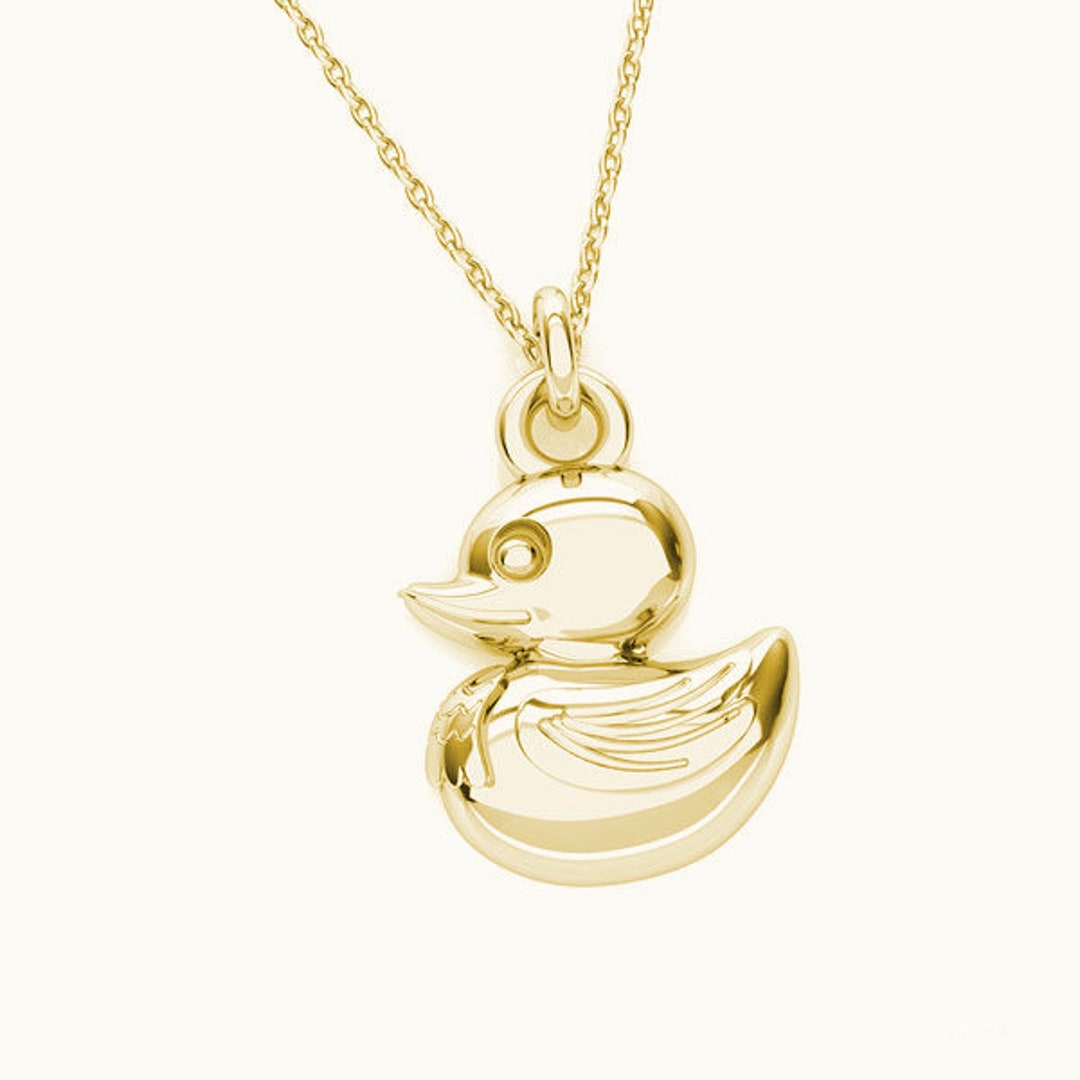 DUCK Necklace, Rubber Duck, Rubber Duck Necklace, Rose Gold Necklace
