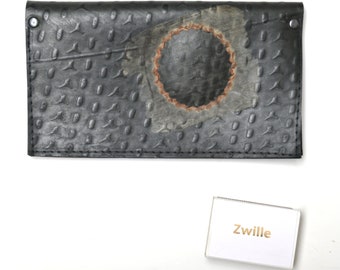 Wallet made from recycled tractor and bicycle tube