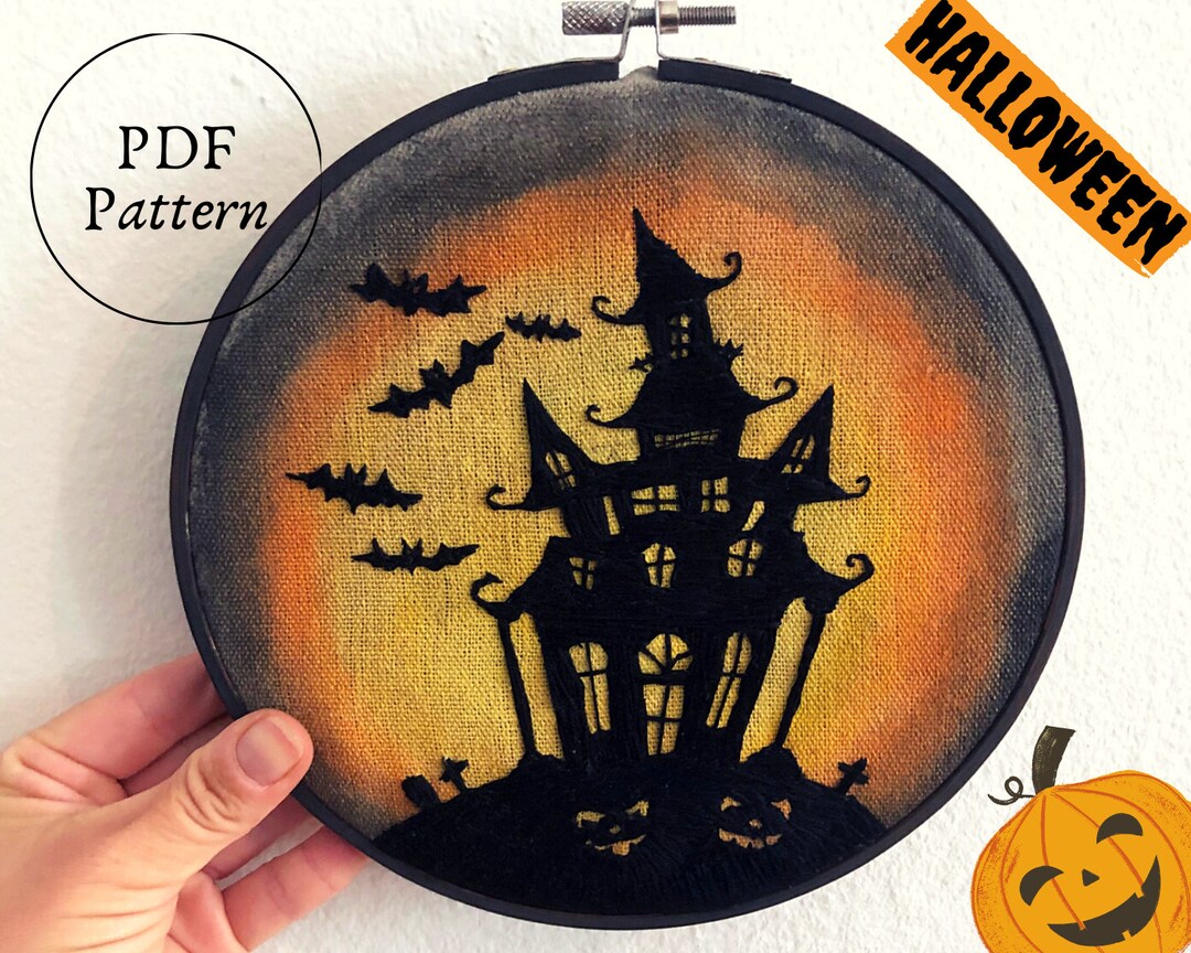 PDF Pattern Halloween | Spooky House | Haunted House | Halloween ...