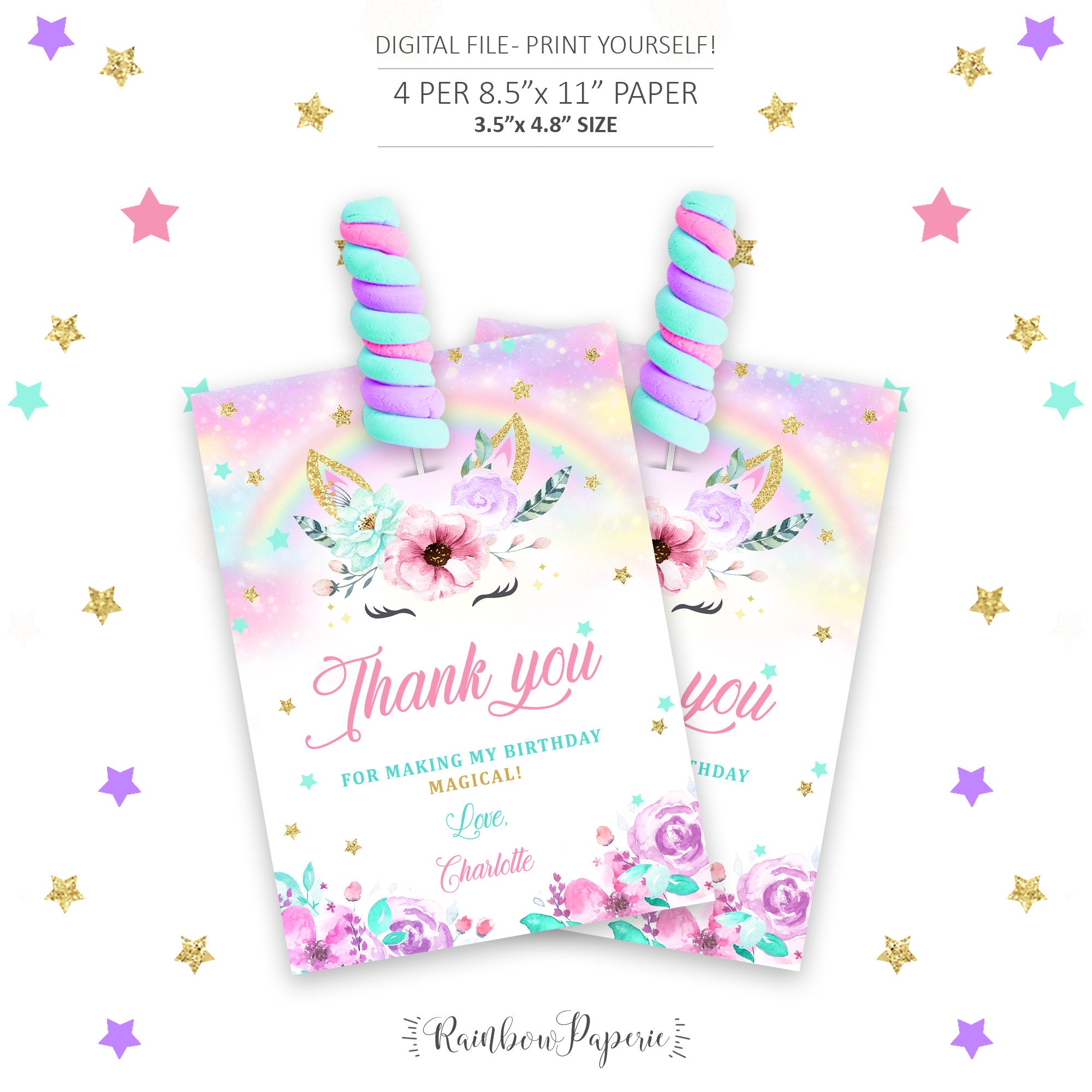 Unicorn Lollipop Holder Unicorn Birthday Party Favors | Etsy