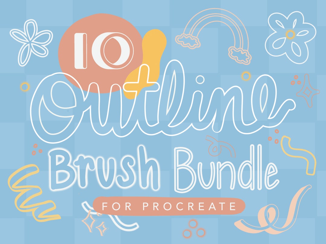10 Outline Brushes Procreate Brush Bundle, Digital Brush, Instant ...
