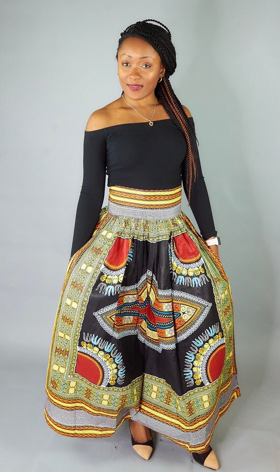 black dashiki skirt