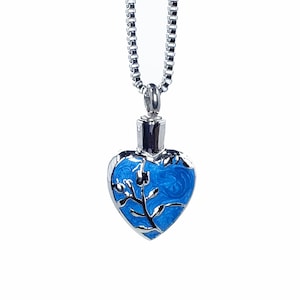Urne Herz blau Halskette, Urne Herz blau, Urne Schmuck, Bestattung Schmuck, Gedenkschmuck, Urne für Asche, Zen, Liebe, Freundschaft, Heilung