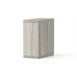 May include: A rectangular wooden box with a light gray and beige wood grain pattern. The box has a simple, modern design with clean lines and a slightly textured surface. The top and bottom edges are slightly beveled.