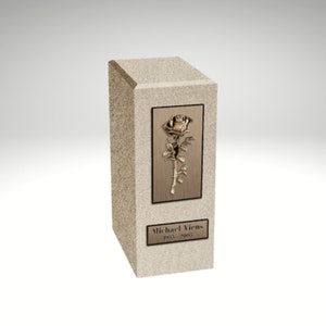 Sand cremation urn with antique Rose emblem for ashes, Zen, Healing, Cremate, Memorial, keepsake