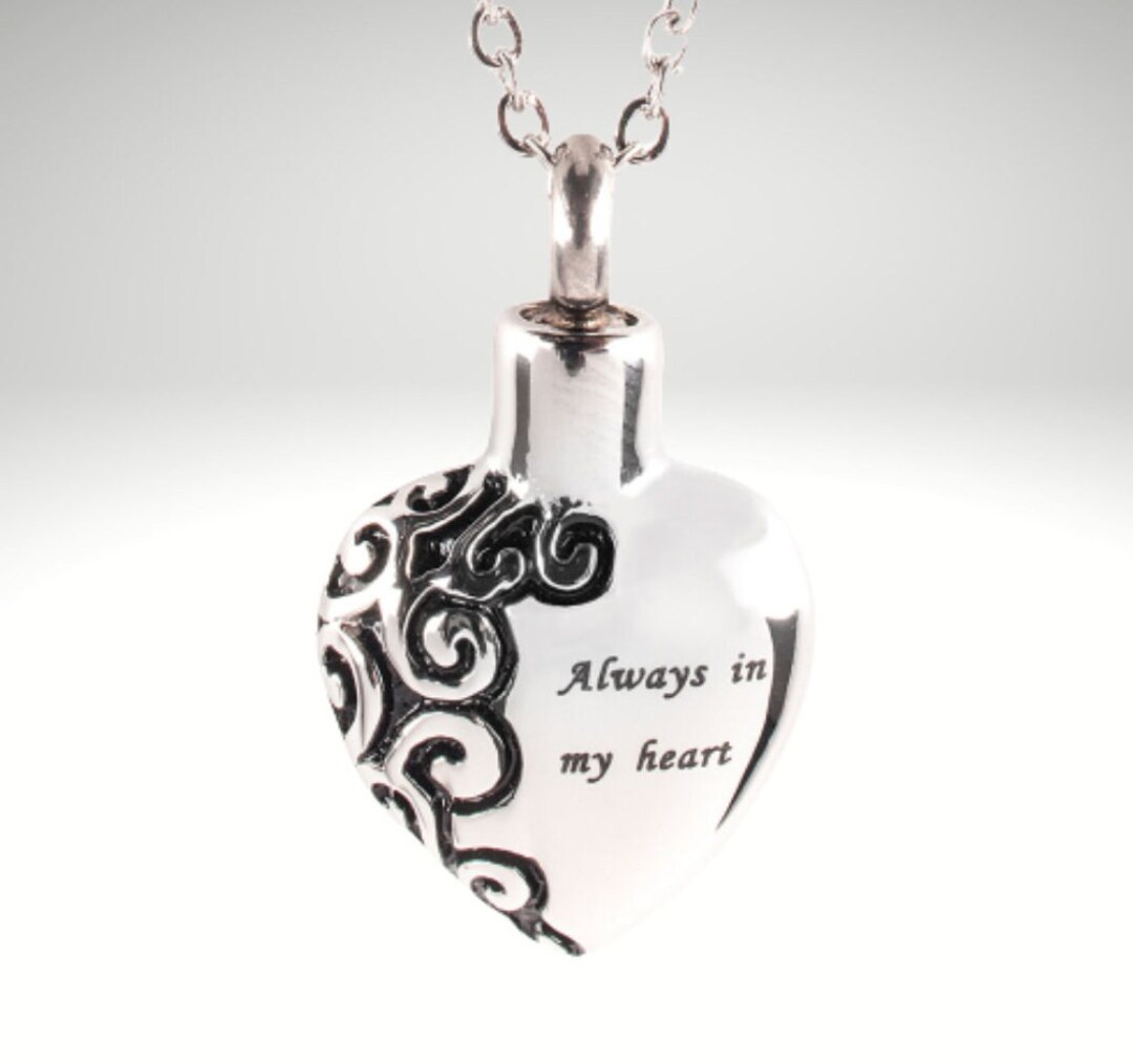 SOULMEET Cremation Urn Necklace For Ashes - Heart Opal Memorial Locket For Mom Or Dad, 925 Sterling Silver - View #2