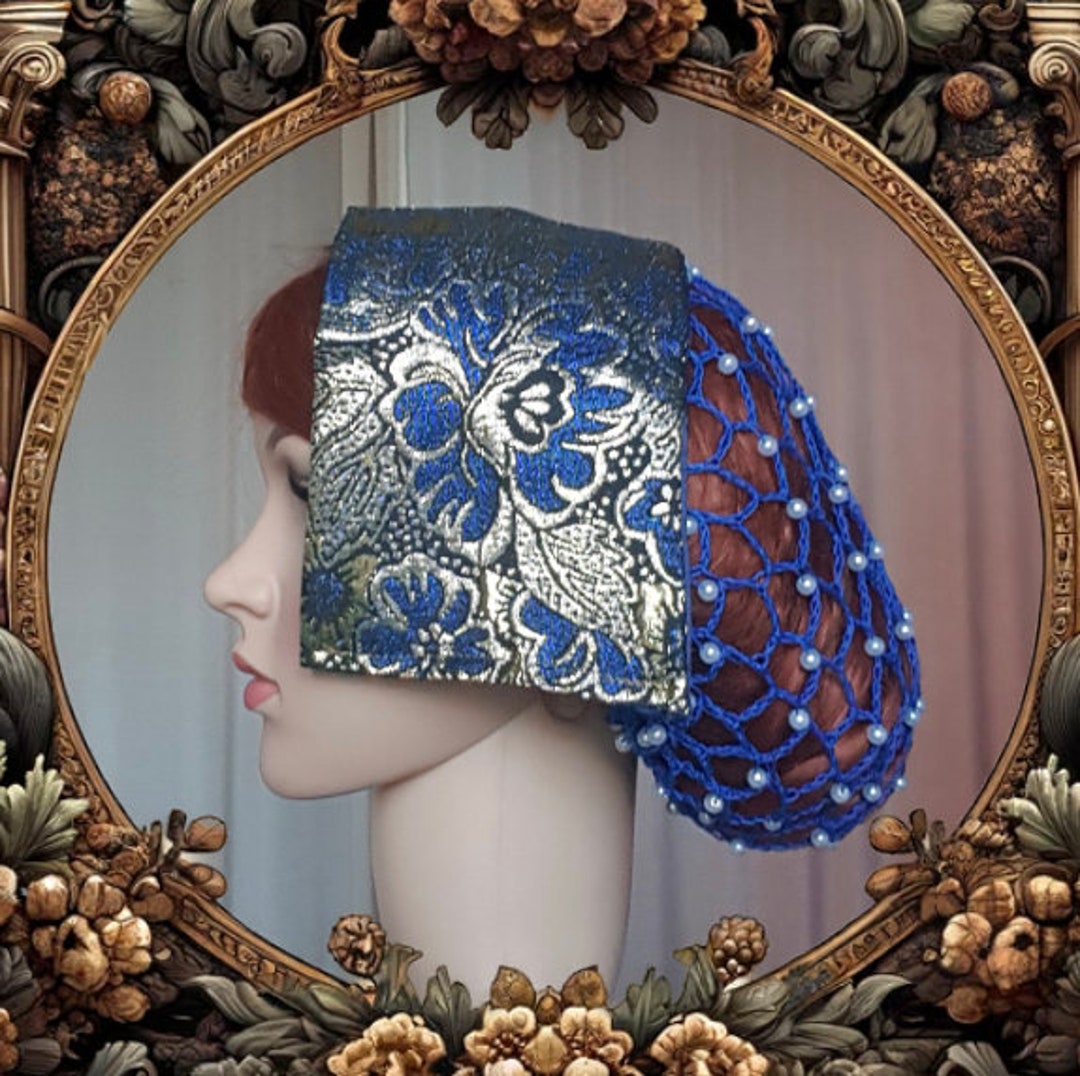 Brocade Bluegold Embroidered With Royal Etsy