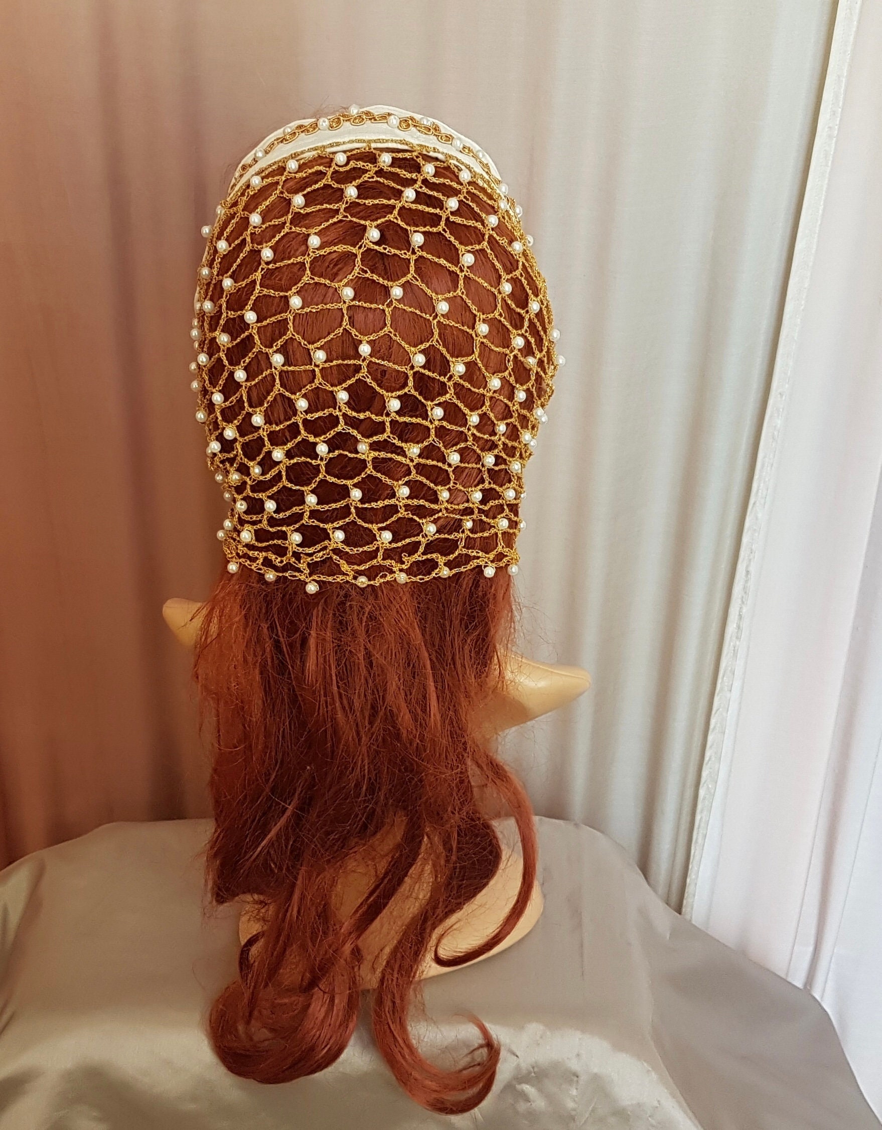 Beaded for Open Hair Gold Effect Yarn With Damask Etsy UK