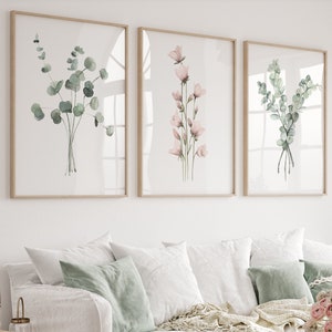 Minimalist Watercolor Set 3 Prints Botanical Wall Art - Etsy