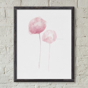 Watercolor Pink Blush Beige Peony Set of 3 Prints Minimalist Peonies ...
