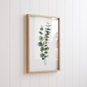 Eenvoudige eucalyptus FINE ART-print, aquarel wanddecoratie, moderne hedendaagse kunst, botanische illustratie, handgeschilderd, natuur-giclee
