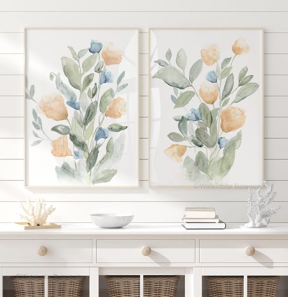 Set di 3 stampe artistiche da parete per bagno con cornice