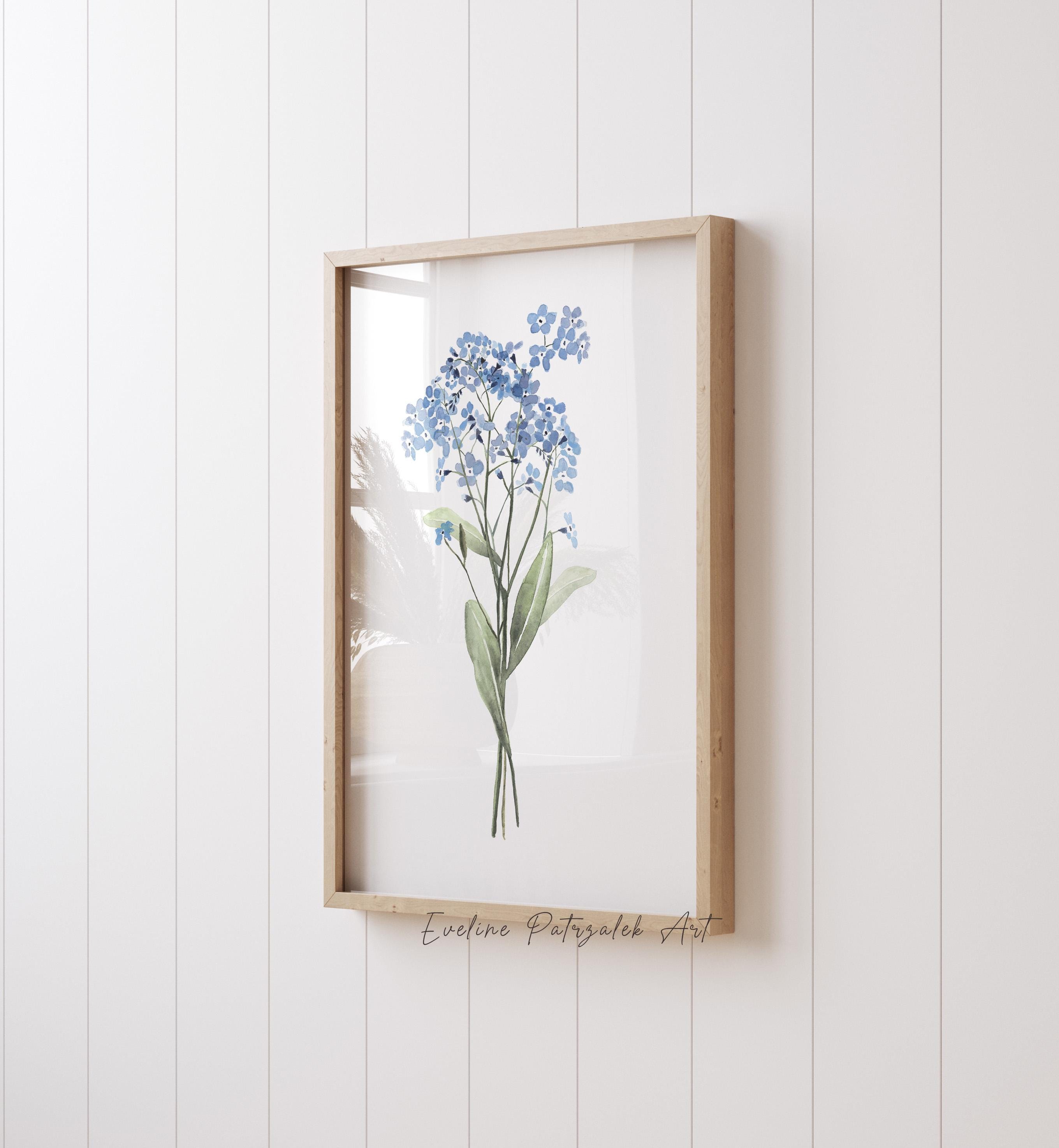 Blue Wildflower Collection – Set of 4 Watercolor Botanical Prints ...