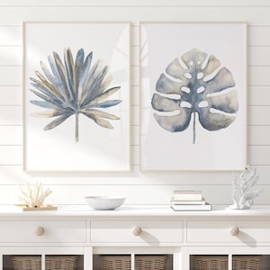 Pesci Astratti Turchesi – Set di 2 Stampe | Arte da Parete Costiera Minimalista | Poster Moderni | Estiva Oceano per Casa & Casa al Mare