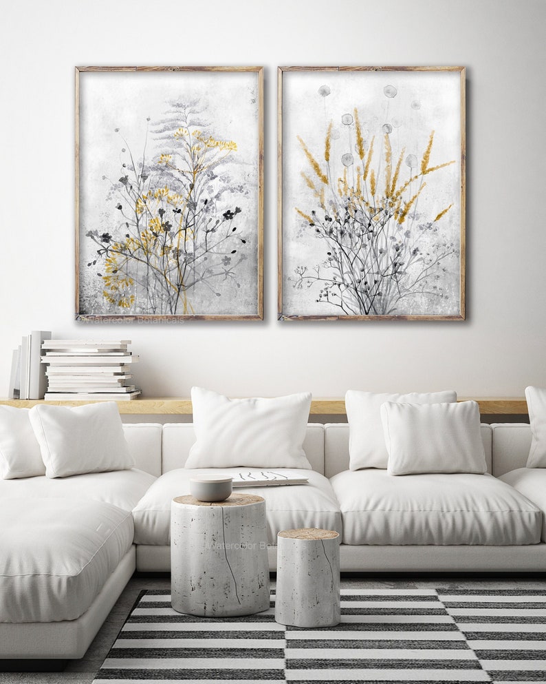 Modern Wall Art Print Black Gray Yellow Wall Decor Wild - Etsy