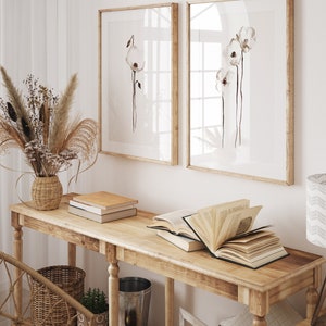 Papaveri acquerello seppia, papavero beige marrone seppia, arte floreale astratta da parete, set di 2 stampe, arte botanica, fiori selvatici, stampati
