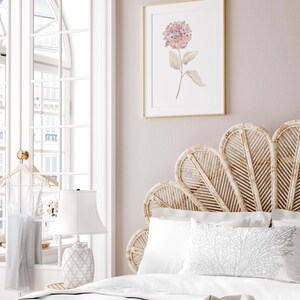 Pastel Pink Hydrangea Wall Art Set of 2 – Watercolor Botanical Prints ...