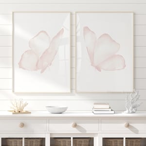 Rosa Aquarell Schmetterling Drucke - Baby Mädchen Kinderzimmer Wand Kunst, Geschenk Dekor