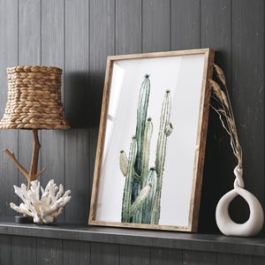 Aquarell Kaktus Druck, Botanische minimalistische Wandkunst, Natur Kunstwerk, skandinavischer Großdruck