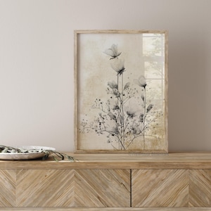 Arte botanica rustica in stile vintage, stampa artistica singola, opera d'arte moderna in stile fattoria, decorazione da parete, moderna, idea regalo