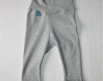 Gemütliche Babylegging aus Rip-Jersey von Lillestoff, hellgraumeliert, Gr. 56 bis 92