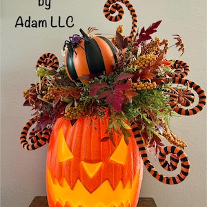 Animated Halloween Jack-O’-Lantern with Lights & Sound | Spooky Pumpkin Decor | Handmade Fall Centerpiece, Halloween Decor, Jack O Lantern